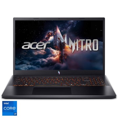 Laptop Gaming Acer Nitro V 15 ANV15-52-789A cu procesor Intel® Core™ i7-13620H pana la 4.9GHz, 15.6" Full-HD, IPS, 165Hz, 32GB DDR5 RAM, 1TB SSD, NVIDIA® GeForce RTX™ 4050 6GB GDDR6, No OS, Obsidian Black
