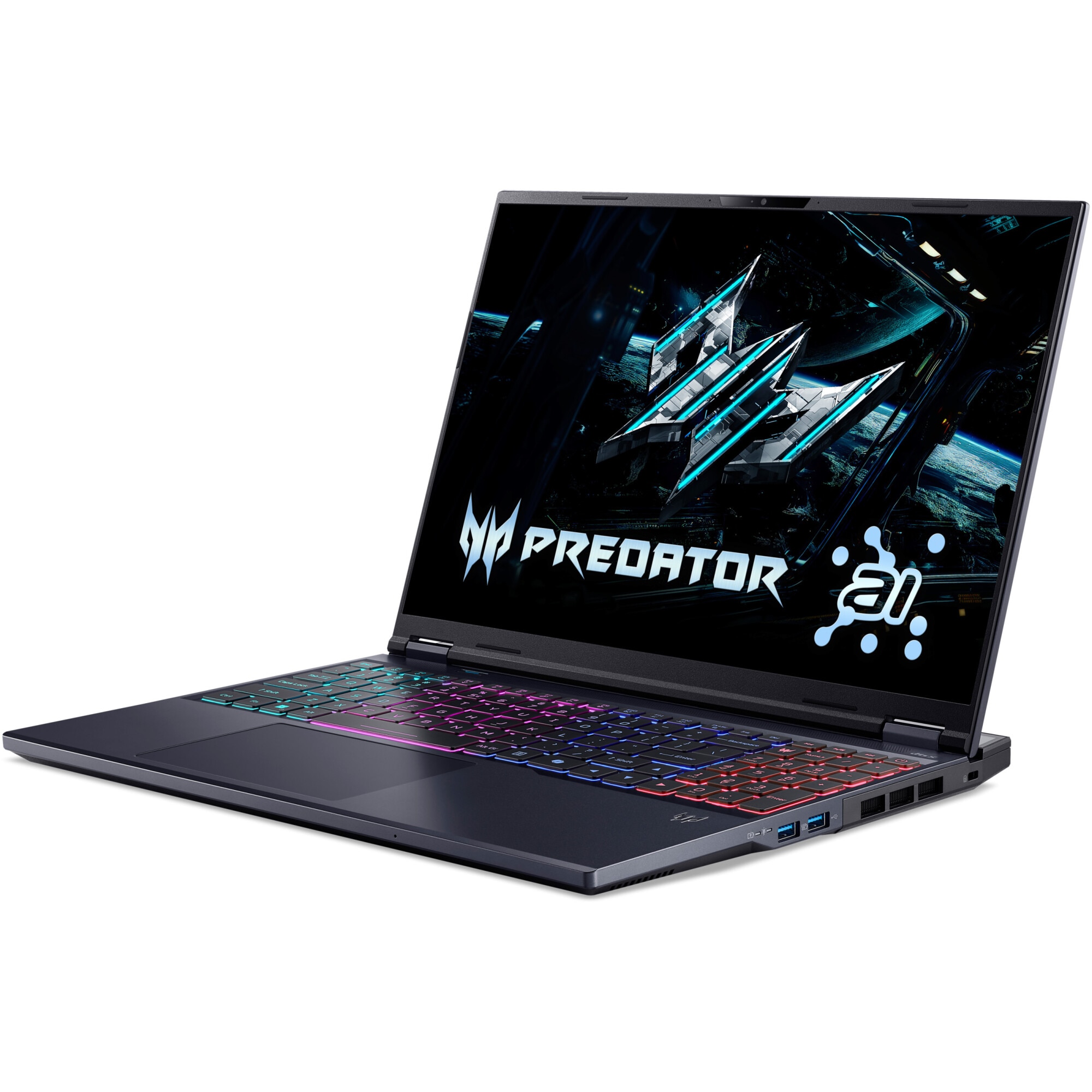 Laptop Gaming Acer Predator Helios Neo 16 AI PHN16-73-95ME cu procesor Intel® Core™ Ultra 9 275HX pana la 5.4GHz, 16" WQXGA, IPS, 240Hz, 64GB DDR5 RAM, 2TB SSD, NVIDIA® GeForce RTX™ 5070 8GB GDDR7, No OS, Abyssal Black