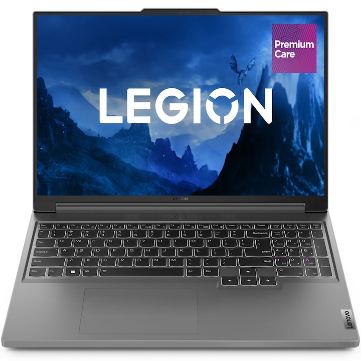 Laptop Gaming Lenovo Legion Slim 5 16AHP9 cu procesor AMD Ryzen™ 7 8845HS pana la 5.1GHz, 16" WQXGA, IPS, 165Hz, 16GB DDR5, 512GB SSD, NVIDIA® GeForce RTX™ 4070 8GB GDDR6, No OS, Luna Grey, 3y on-site Premium Care