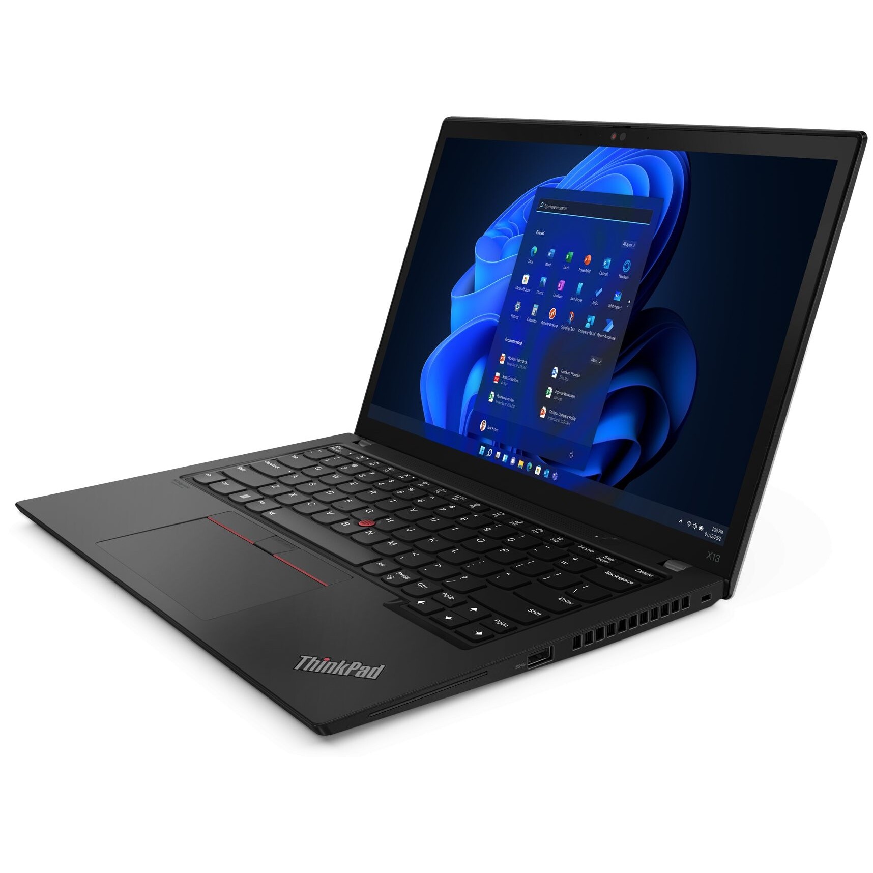 Laptop Lenovo ThinkPad X13 Gen 3 (Intel), 13.3" WUXGA 1920x1200 IPS Touch Screen, Intel Core i5-1250P 12-core, 16 GB DDR5, 256 GB SSD m2 PCIe, Intel iris Xe Graphics, Windows 11 Pro, Aluminium Case 1.25 kg Black