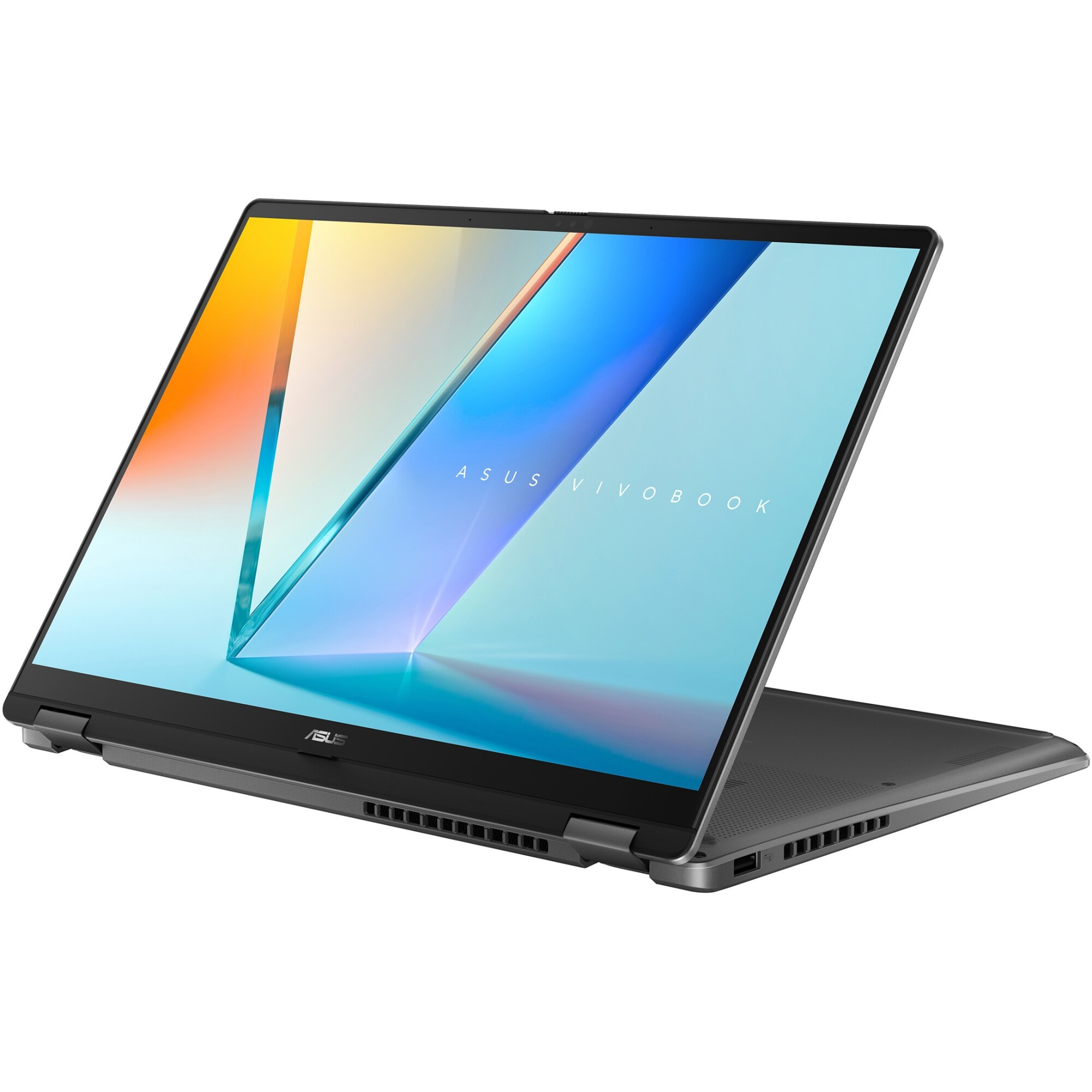 Laptop ASUS Vivobook 14 Flip TP3407SA cu procesor Intel® Core™ Ultra 7 258V pana la 4.8GHz, 14'', WUXGA, OLED, Touch, 32GB LPDDR5x RAM, 1TB SSD, Intel® Arc™ Graphics, Windows 11 Pro, Matte Gray