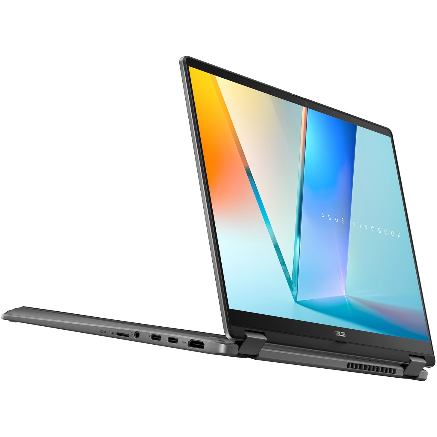 Laptop ASUS Vivobook 14 Flip TP3407SA cu procesor Intel® Core™ Ultra 7 258V pana la 4.8GHz, 14'', WUXGA, OLED, Touch, 32GB LPDDR5x RAM, 1TB SSD, Intel® Arc™ Graphics, Windows 11 Pro, Matte Gray