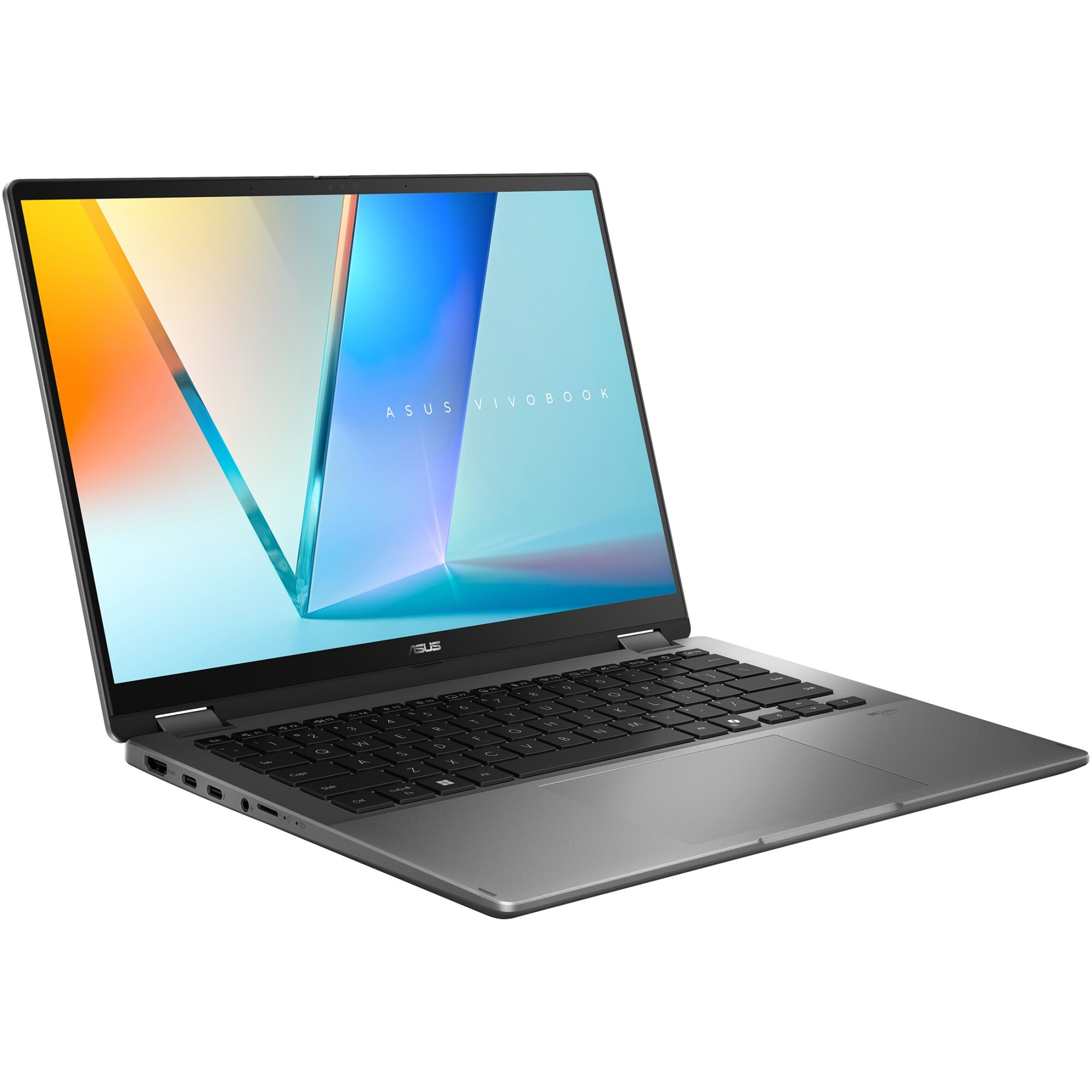 Laptop ASUS Vivobook 14 Flip TP3407SA cu procesor Intel® Core™ Ultra 7 258V pana la 4.8GHz, 14'', WUXGA, OLED, Touch, 32GB LPDDR5x RAM, 1TB SSD, Intel® Arc™ Graphics, Windows 11 Pro, Matte Gray