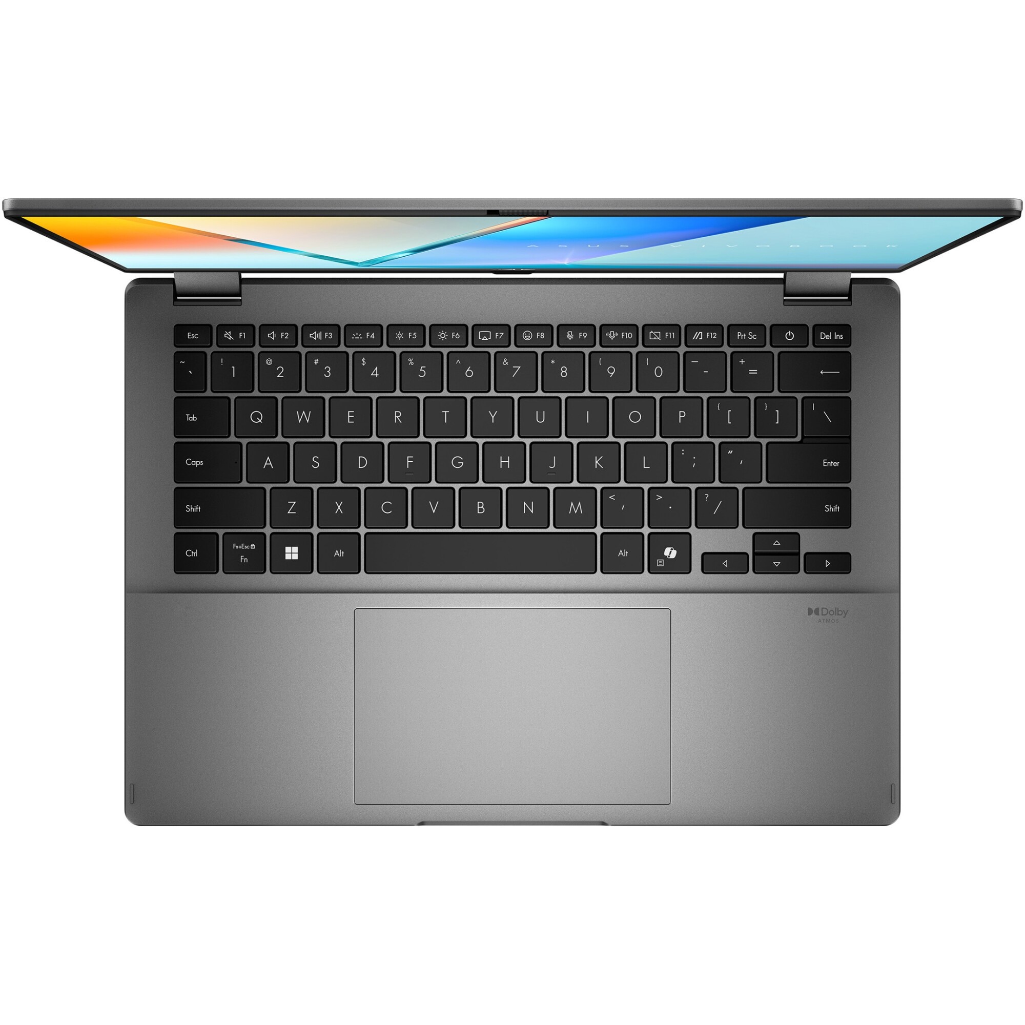 Laptop ASUS Vivobook 14 Flip TP3407SA cu procesor Intel® Core™ Ultra 7 258V pana la 4.8GHz, 14'', WUXGA, OLED, Touch, 32GB LPDDR5x RAM, 1TB SSD, Intel® Arc™ Graphics, Windows 11 Pro, Matte Gray