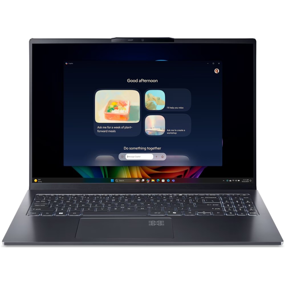 Laptop Acer Swift Go 16 AI OLED SFG16-61-R418 cu procesor AMD Ryzen™AI 7 350 pana la 5.0GHz, 16'', WUXGA+, OLED, 120Hz, 32GB LPDDR5X RAM, 1TB SSD, AMD Radeon™ 860M, Windows 11 Home, Titanium Gray