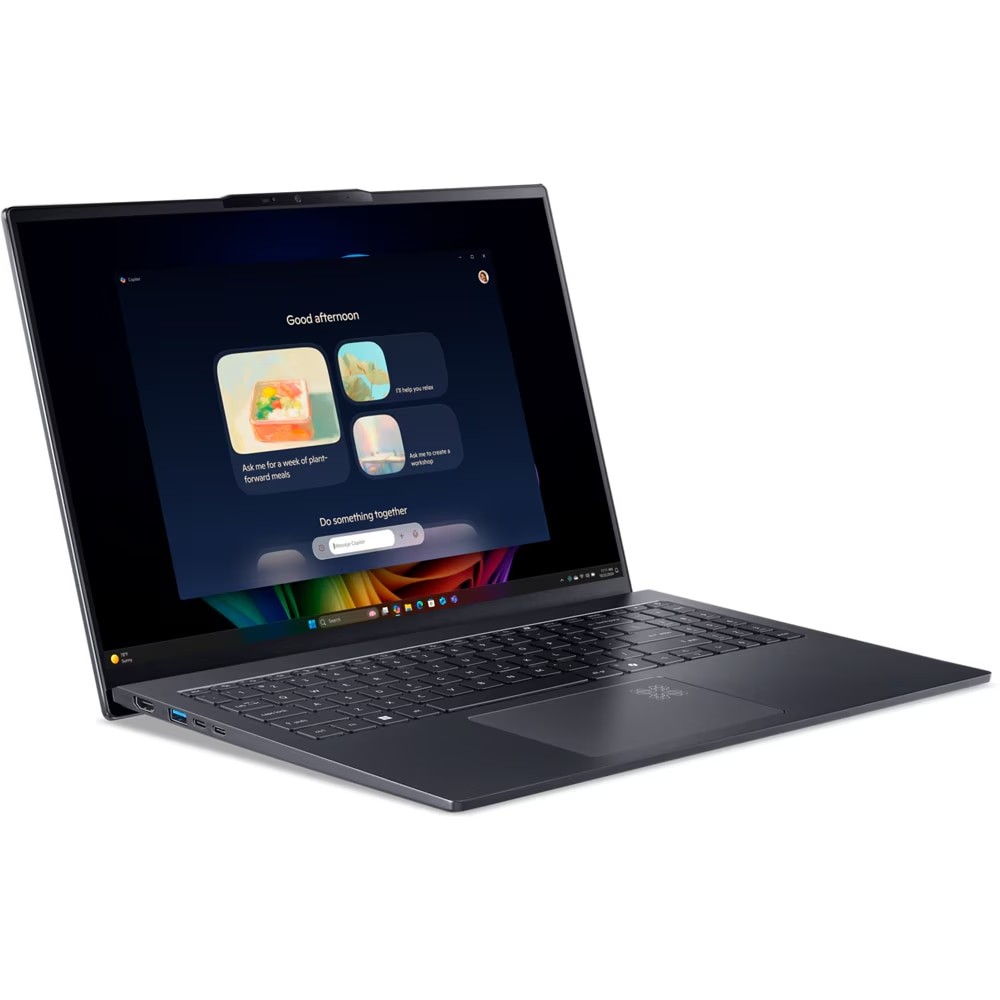 Laptop Acer Swift Go 16 AI OLED SFG16-61-R418 cu procesor AMD Ryzen™AI 7 350 pana la 5.0GHz, 16'', WUXGA+, OLED, 120Hz, 32GB LPDDR5X RAM, 1TB SSD, AMD Radeon™ 860M, Windows 11 Home, Titanium Gray