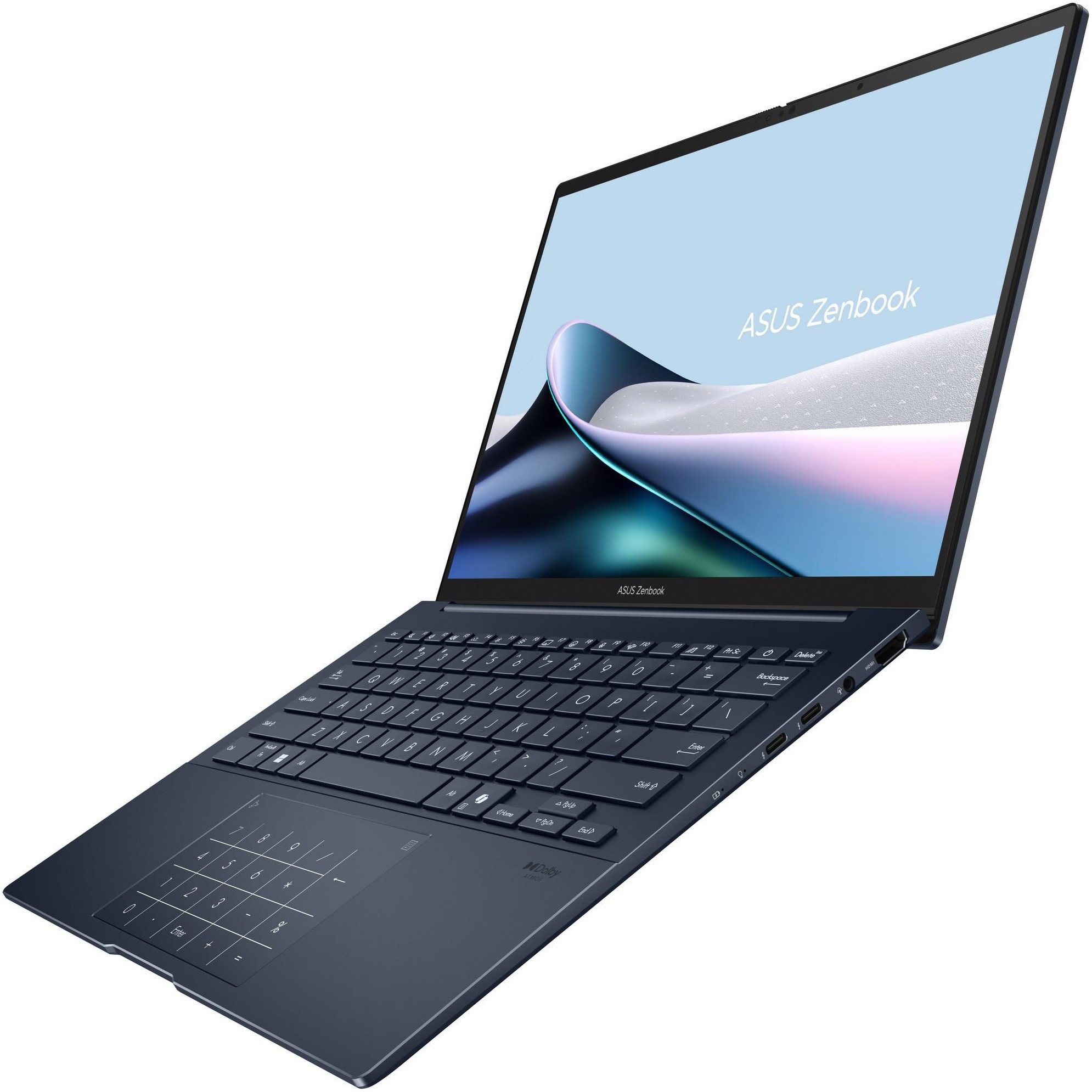 Laptop ASUS Zenbook 14 UX3405CA cu procesor Intel® Core™ Ultra 9 285H pana la 5.4GHz, 14'', 3K, OLED, Touch, 120Hz, 32GB LPDDR5X, 1TB SSD, Intel® Arc™ Graphics, Windows 11 Pro, Ponder Blue