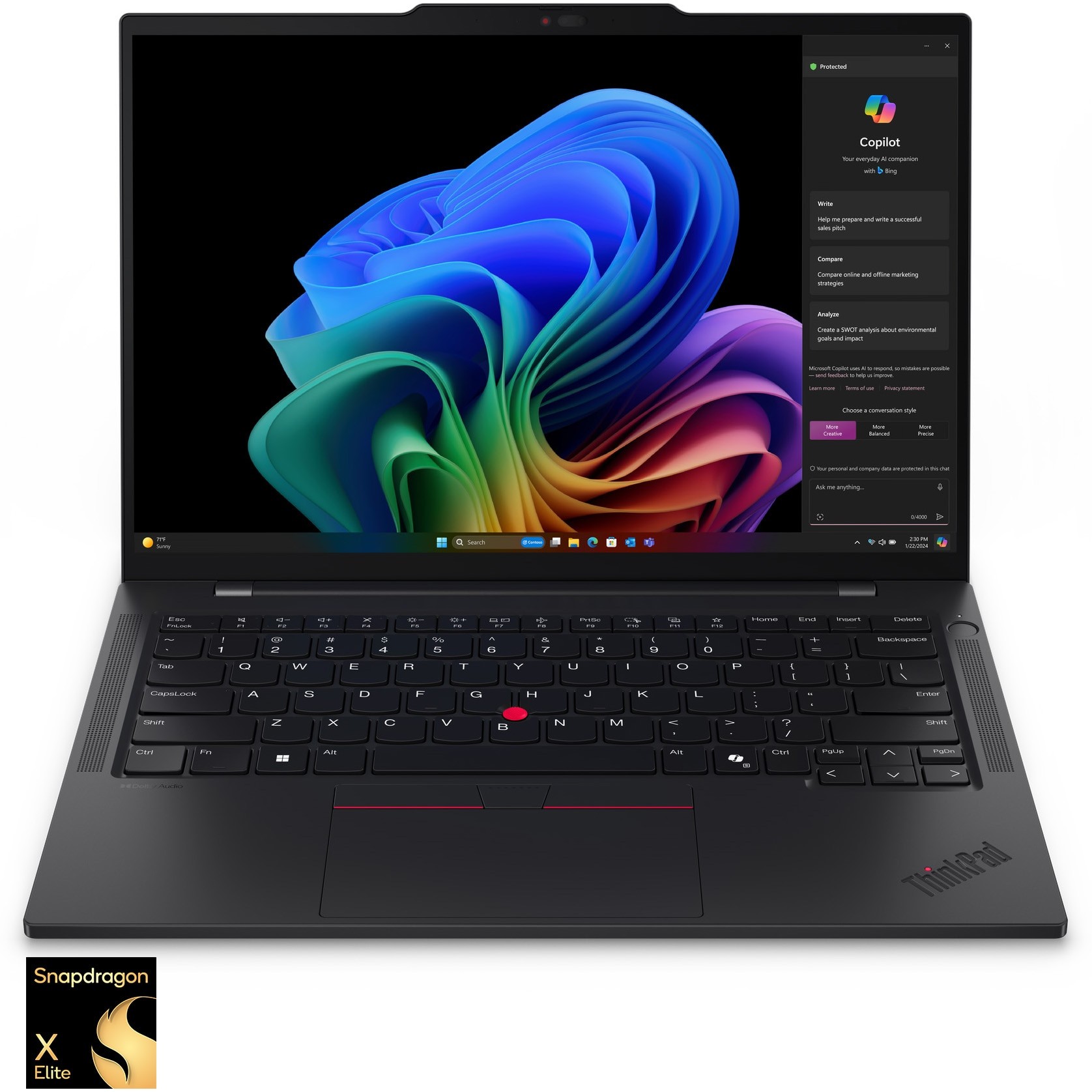 Laptop ultraportabil Lenovo ThinkPad T14s Gen 6 cu procesor Snapdragon® X Elite X1E-78-100 pana la 3.4 GHz, 14", WUXGA, IPS, Touch, 32GB LPDDR5x, 1TB SSD, Qualcomm® Adreno™ , Windows 11 Pro, Black, 3Y Premier Support