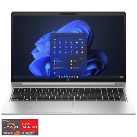 Laptop HP ProBook 455 G10 cu procesor AMD Ryzen™ 5 7530U pana la 4.5GHz, 15.6", Full HD, IPS, 16GB DDR4 RAM, 512GB SSD, AMD Radeon™ Graphics, Windows 11 Pro, Pike silver