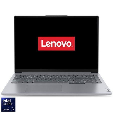 Laptop Lenovo ThinkBook 16 G7 IML cu procesor Intel® Core™ Ultra 7 155H pana la 4.8GHz, 16" WUXGA, IPS, 16GB DDR5, 512GB SSD, Intel® Arc™ Graphics, No OS, Arctic Grey, 3Y Courier/Carry-in upgrade