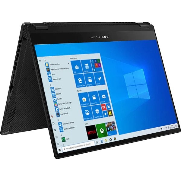 Laptop 2 in 1 ASUS ROG Flow X13 GV301QH-K6015T, AMD Ryzen 7 5800HS pana la 4.3GHz, 13.4" WUXGA Touch, 16GB, SSD 512GB, NVIDIA GeForce GTX 1650 4GB, Windows 10 Home, Negru