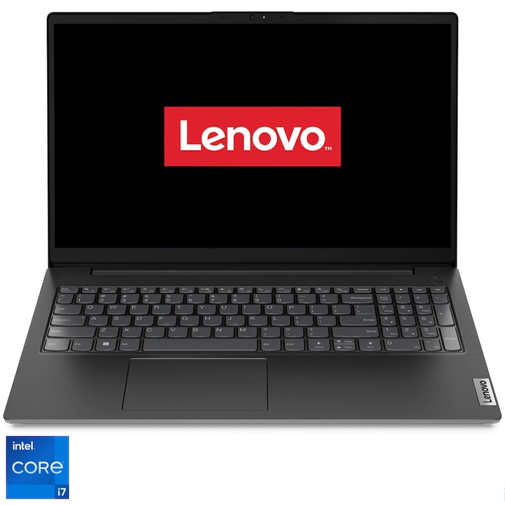 Laptop Lenovo V15 G3 IAP cu procesor Intel® Core™ i7-1255U pana la 4.70 GHz, 15.6", Full HD, 16GB DDR4, 512GB SSD, Intel® Iris® Xe Graphics, No OS, Business Black