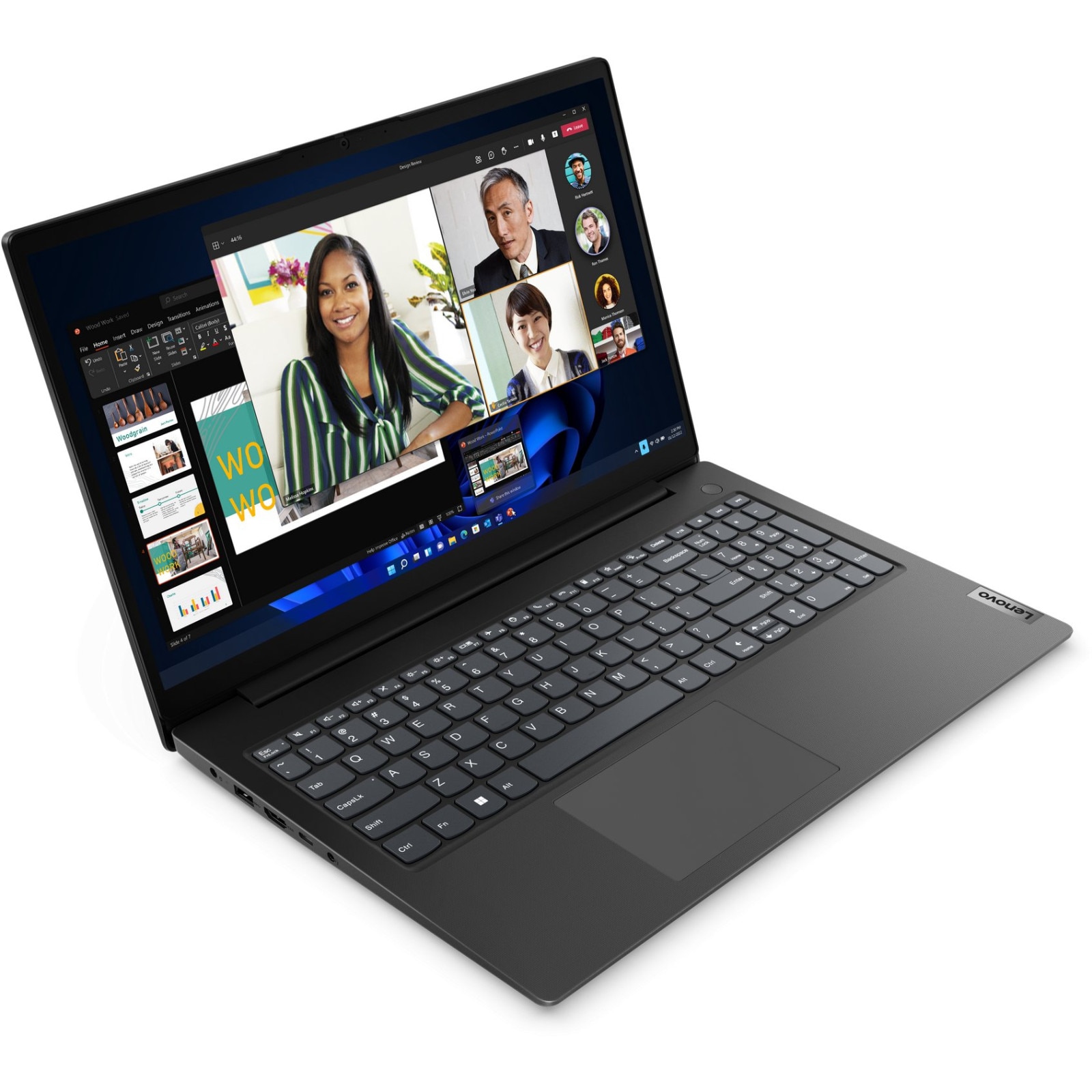 Laptop Lenovo V15 G4 AMN, 15.6" Full HD, AMD Ryzen™ 3 7320U pana la 4.1 GHz, 8 GB RAM LPDDR5 5500, 512 GB SSD, AMD Radeon 610M, Free Dos, Business Black 512 GB