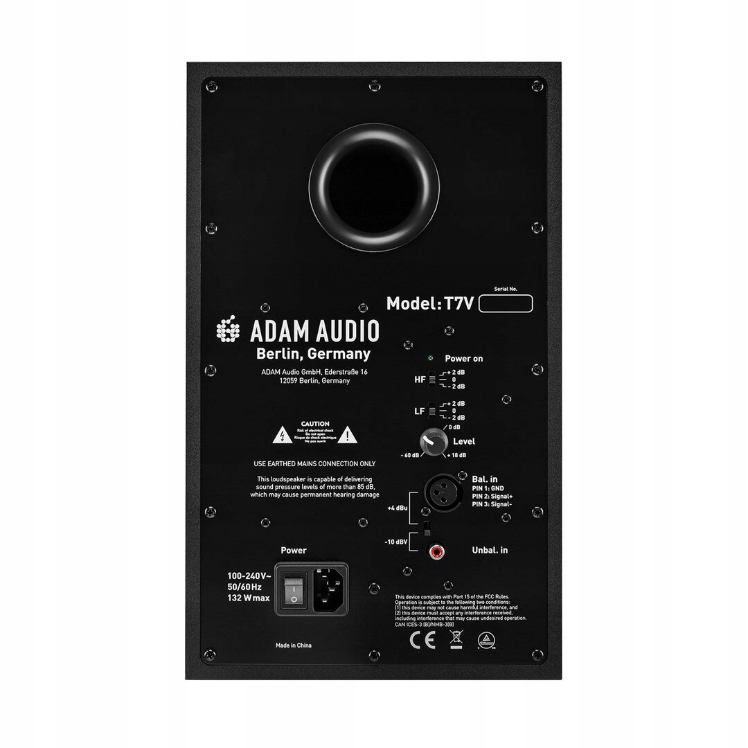 Monitor activ ADAM T7V, 7", negru, 2 difuzoare, 39-25000 Hz