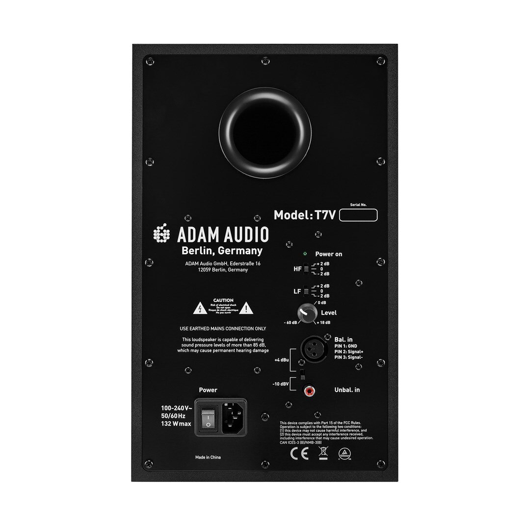 Monitor activ ADAM T7V, 7", negru, 2 difuzoare, 39-25000 Hz