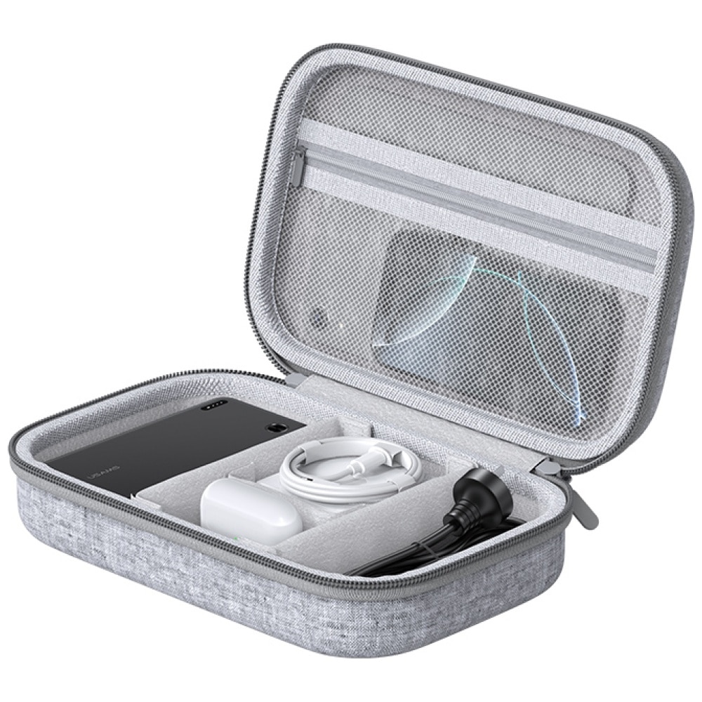 Etui organizer USAMS US-ZB263 pentru power bank si accesorii, gri, 181x102x53mm