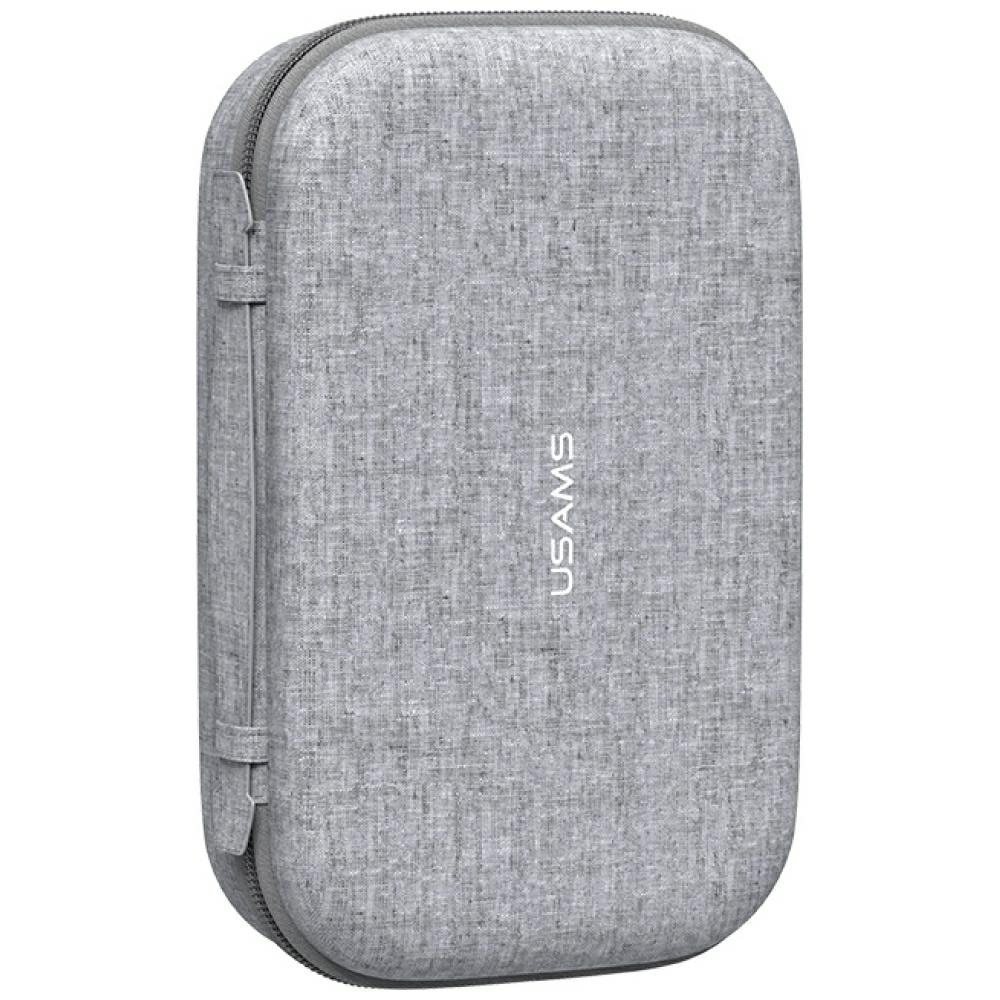 Etui organizer USAMS US-ZB263 pentru power bank si accesorii, gri, 181x102x53mm