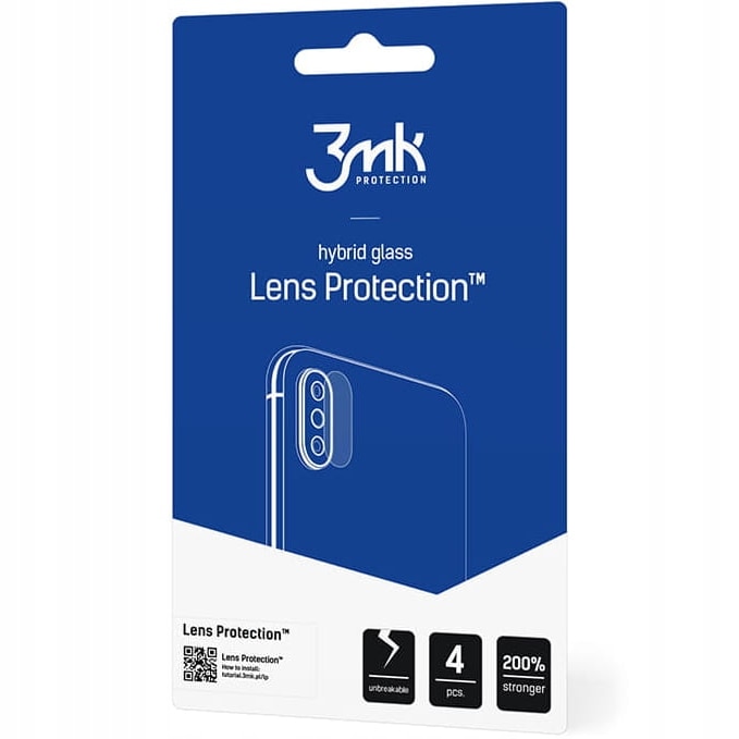 Set 4 perechi folie protectie camera pentru Nothing Phone 2a, 3MK, Sticla hibrid, Rezistenta la impact, 7 H, Transparent