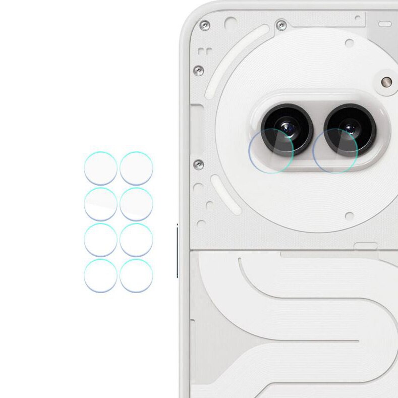 Set 4 perechi folie protectie camera pentru Nothing Phone 2a, 3MK, Sticla hibrid, Rezistenta la impact, 7 H, Transparent
