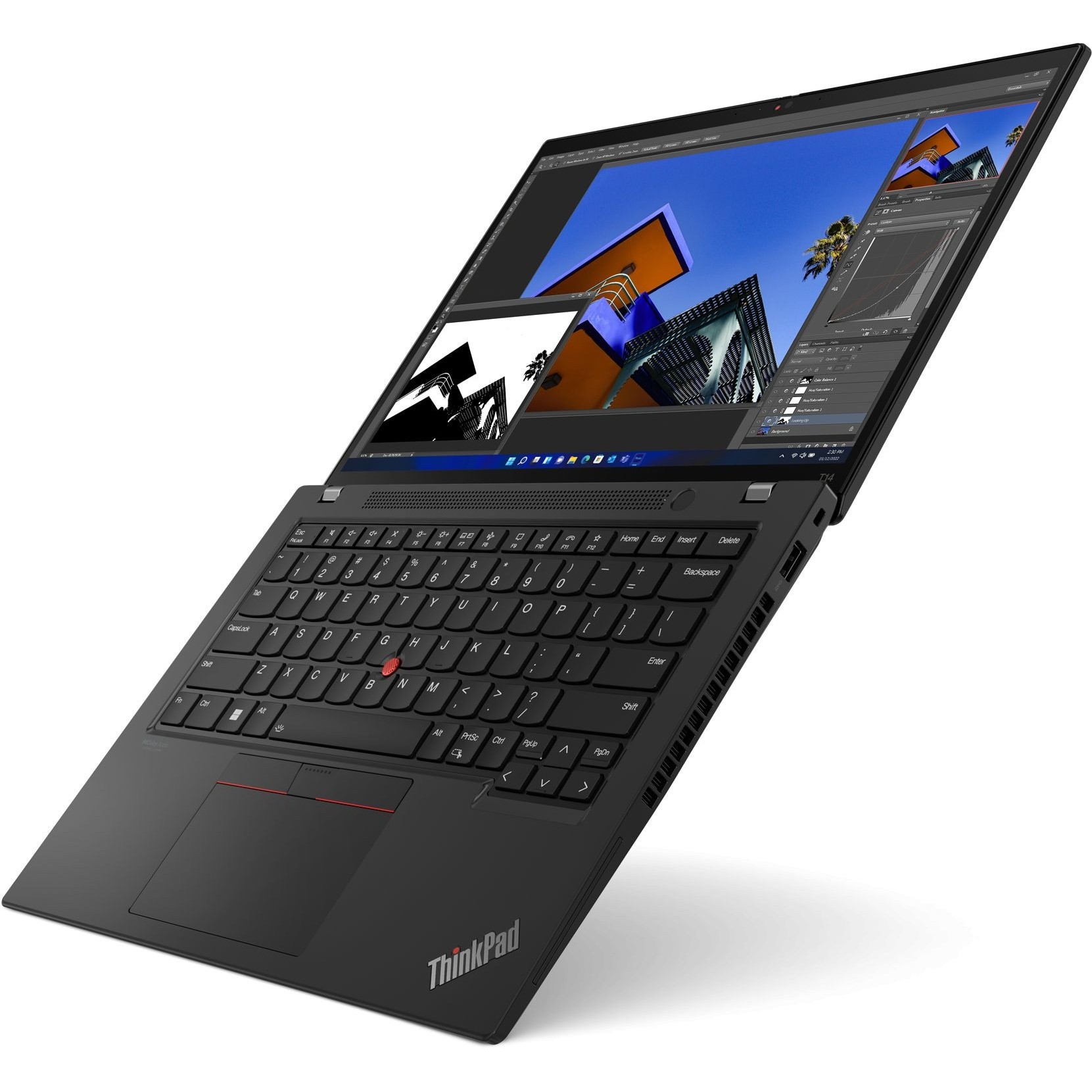 Laptop Lenovo ThinkPad T14 Gen 4 (AMD), 14" WUXGA 1920x1200 IPS 500nits Touchscreen, AMD Ryzen 5 PRO 7540U 6-core, 16 GB DDR5, 2TB SSD m2 PCIe, AMD Radeon 740M Graphics, Windows 10 Pro, Carbon Fiber Body 1.35 kg. Thunder Black