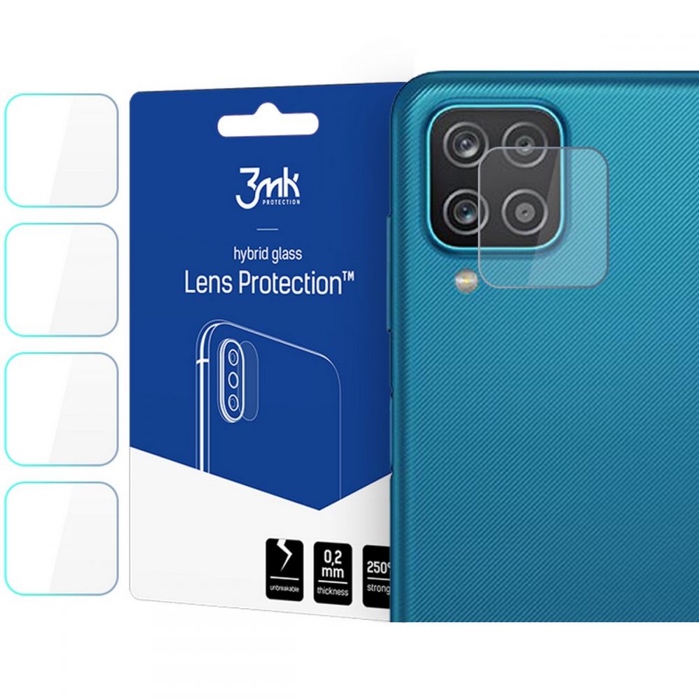 Folie protectie camera foto 3MK Flexible Glass compatibil cu Samsung Galaxy A12 (2020/2021) Set 4 bucati
