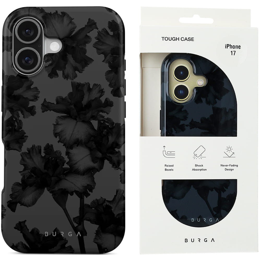 Husa, Burga Nucturnal Tough Magnetic pentru iPhone 17, Negru Cu Model Floral
