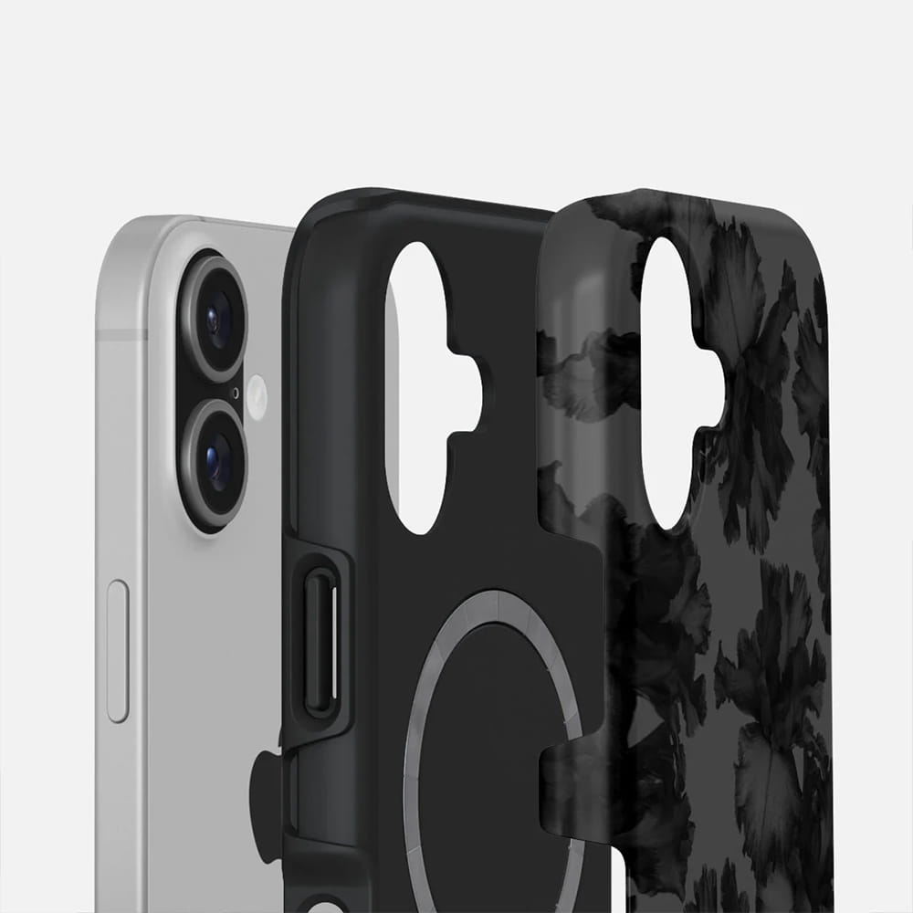 Husa, Burga Nucturnal Tough Magnetic pentru iPhone 17, Negru Cu Model Floral