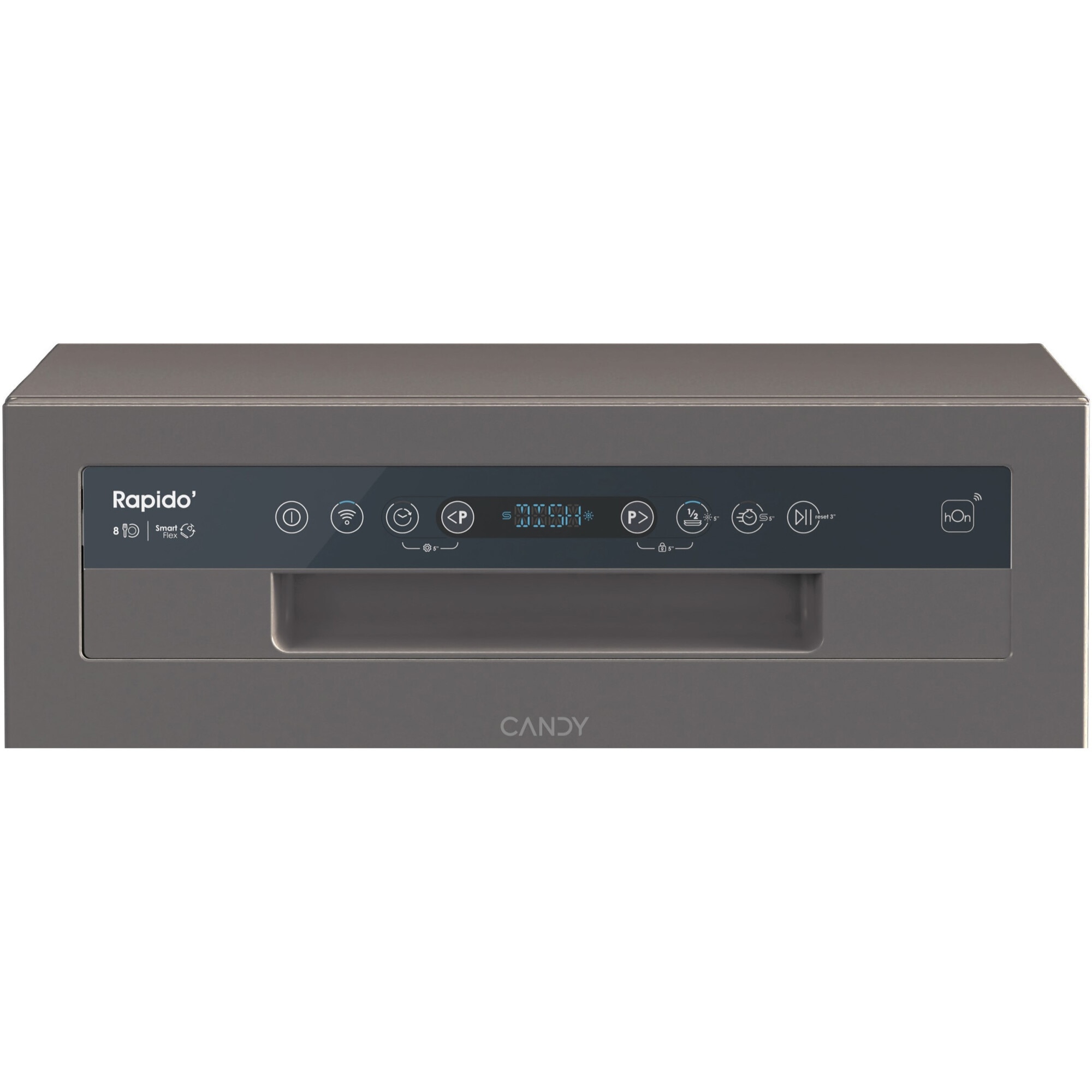 RESIGILAT: Masina de spalat vase Candy CP 8F9FFA, Wi-Fi, 8 seturi, 8 programe, Display Digital, Clasa F, Antracit