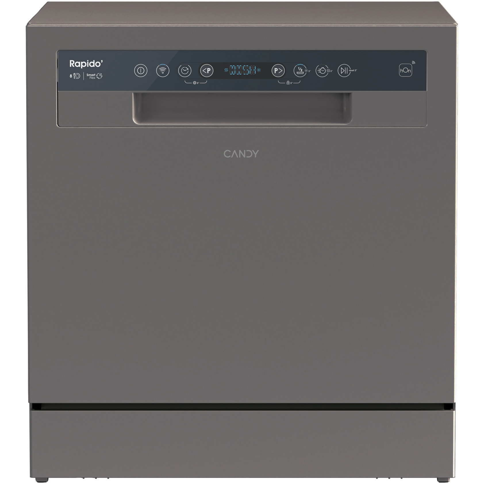 RESIGILAT: Masina de spalat vase Candy CP 8F9FFA, Wi-Fi, 8 seturi, 8 programe, Display Digital, Clasa F, Antracit