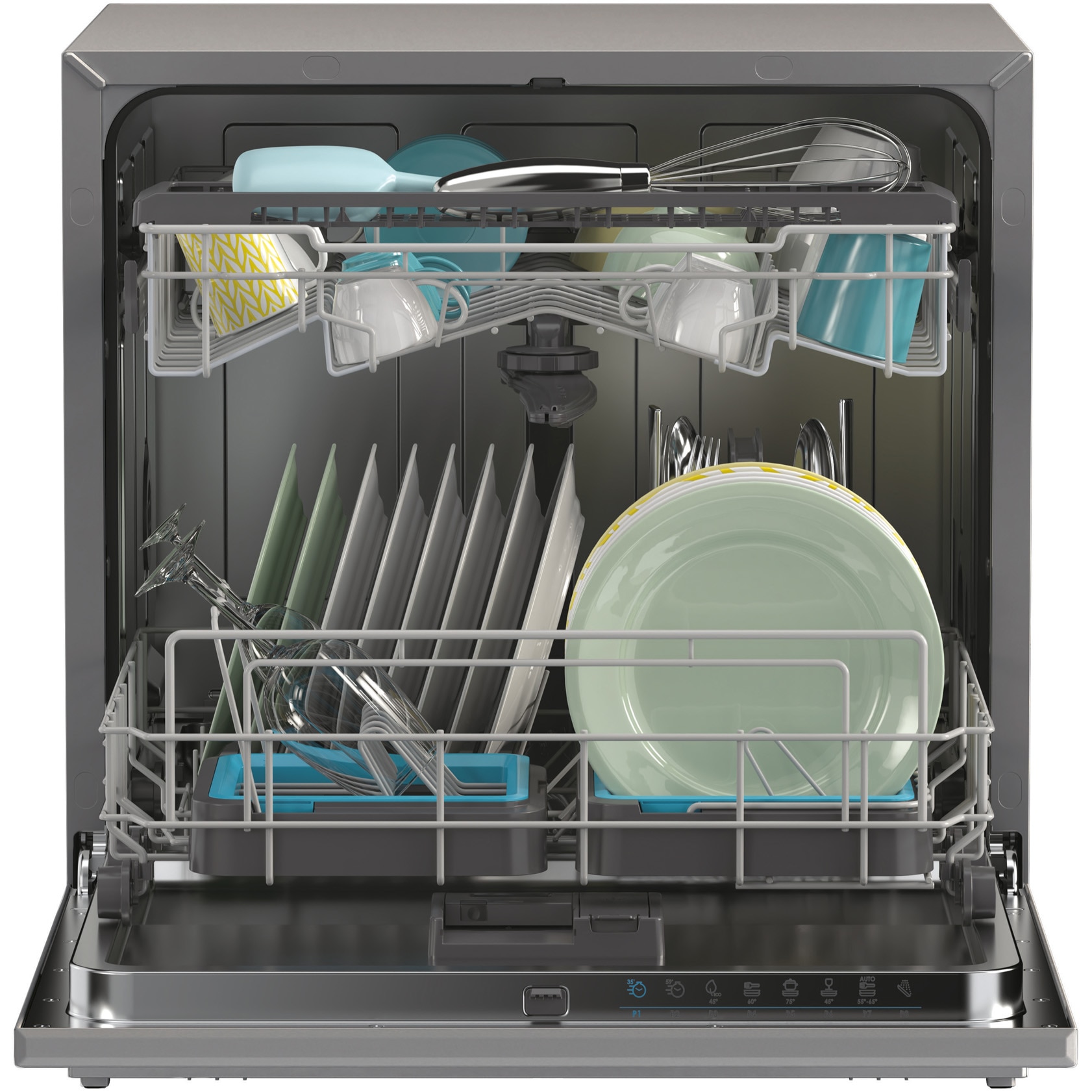 RESIGILAT: Masina de spalat vase Candy CP 8F9FFA, Wi-Fi, 8 seturi, 8 programe, Display Digital, Clasa F, Antracit