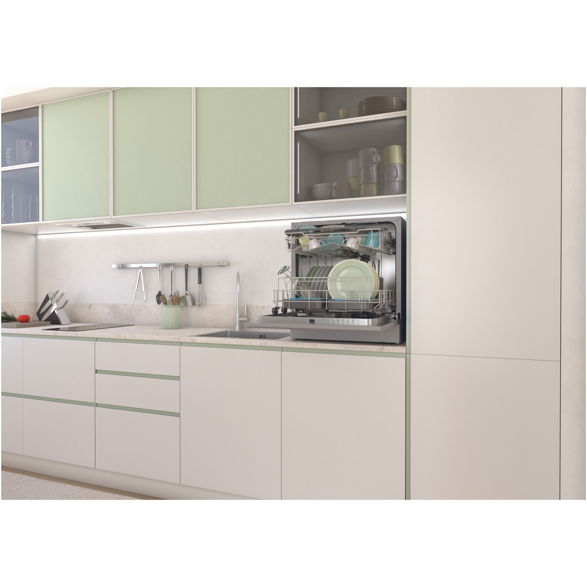 RESIGILAT: Masina de spalat vase Candy CP 8F9FFA, Wi-Fi, 8 seturi, 8 programe, Display Digital, Clasa F, Antracit