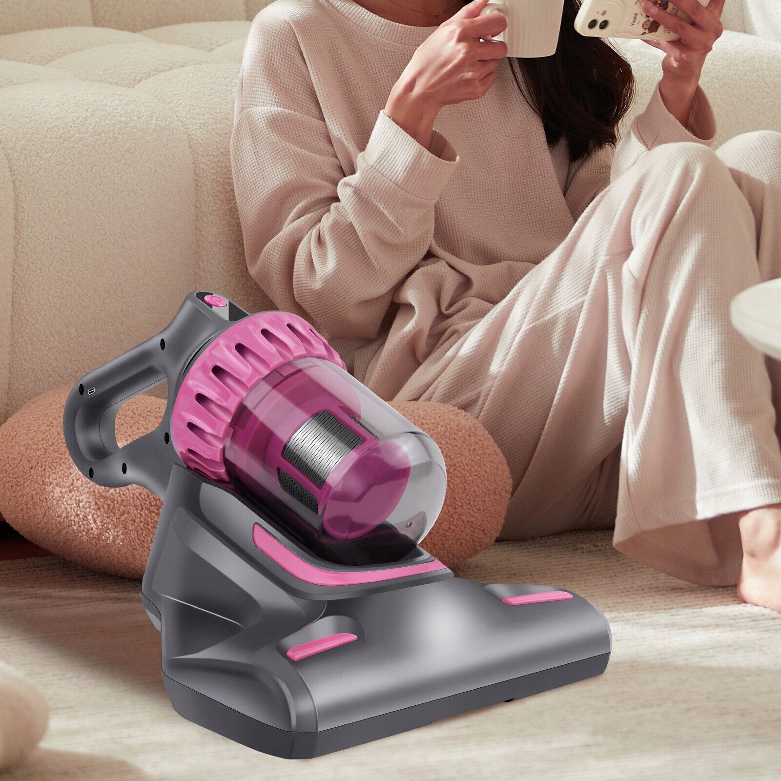 Aspirator pentru saltele 3 in 1, 100W, gri, 17,5x21,5x29cm, set complet cu accesorii