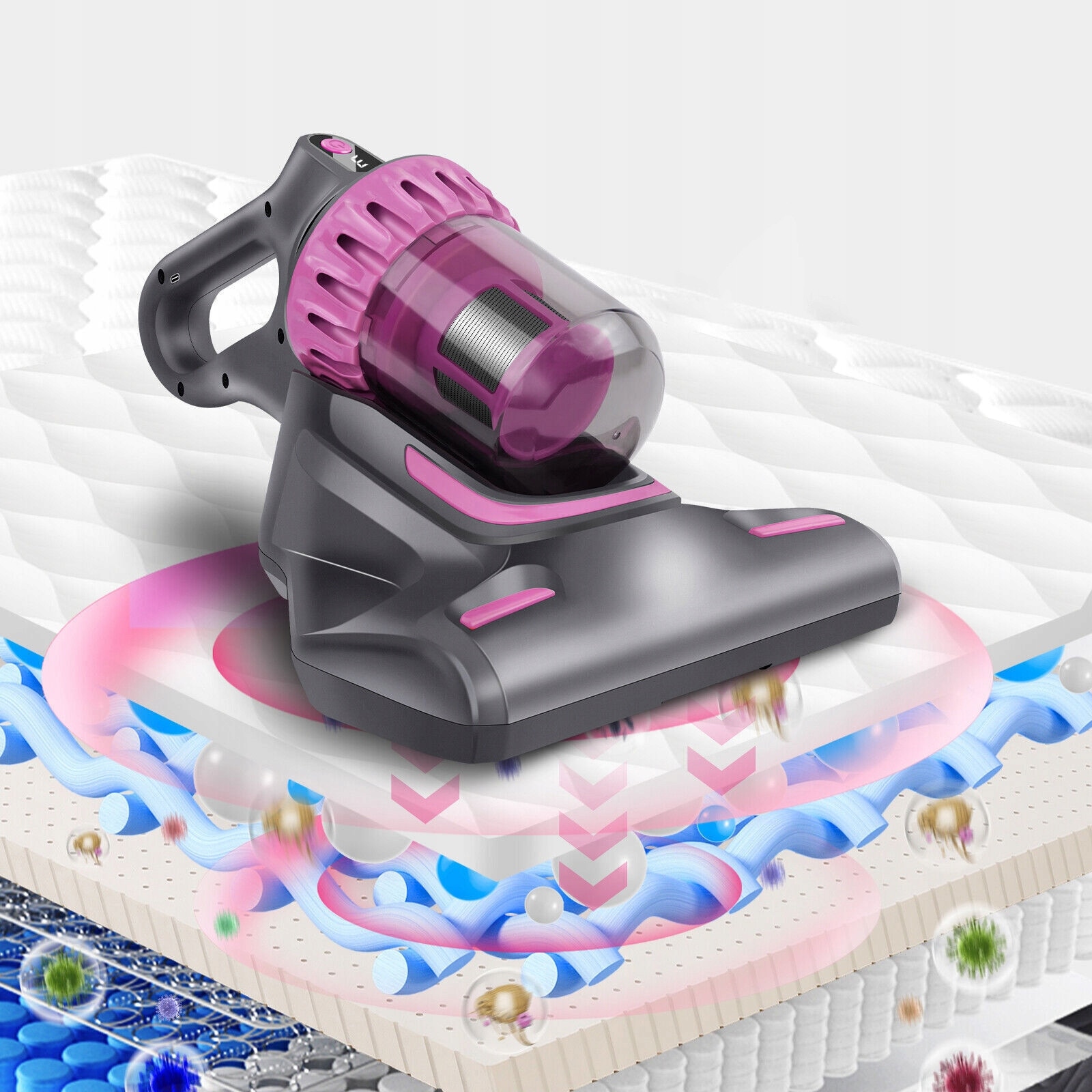 Aspirator pentru saltele 3 in 1, 100W, gri, 17,5x21,5x29cm, set complet cu accesorii