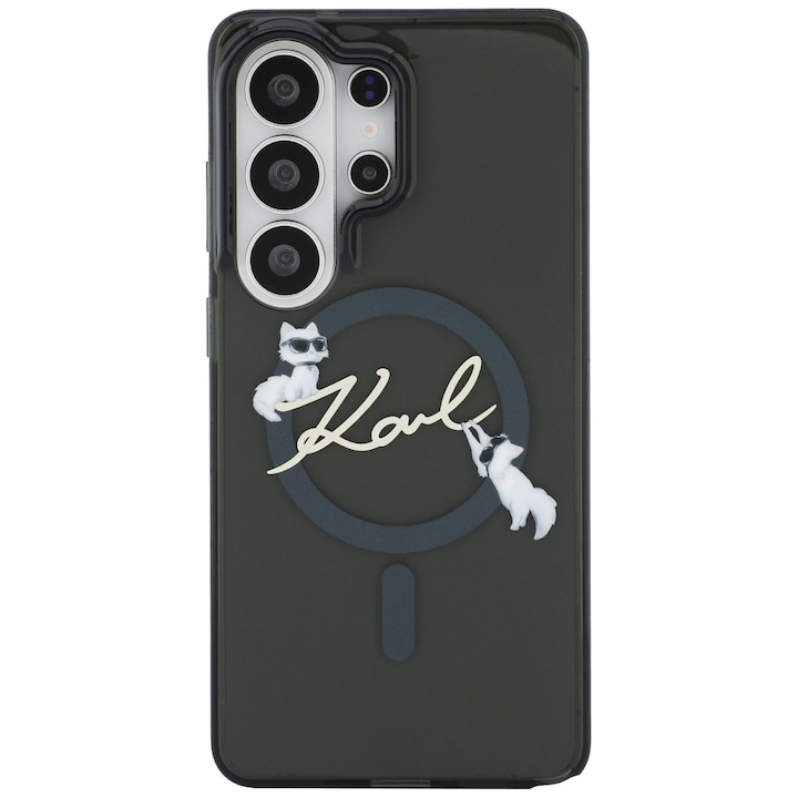 Husa Karl Lagerfeld IML KC Script cu MagSafe compatibila cu Samsung Galaxy S26 Ultra, Negru