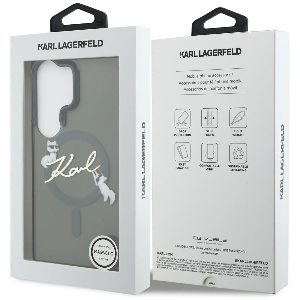 Husa Karl Lagerfeld IML KC Script cu MagSafe compatibila cu Samsung Galaxy S26 Ultra, Negru