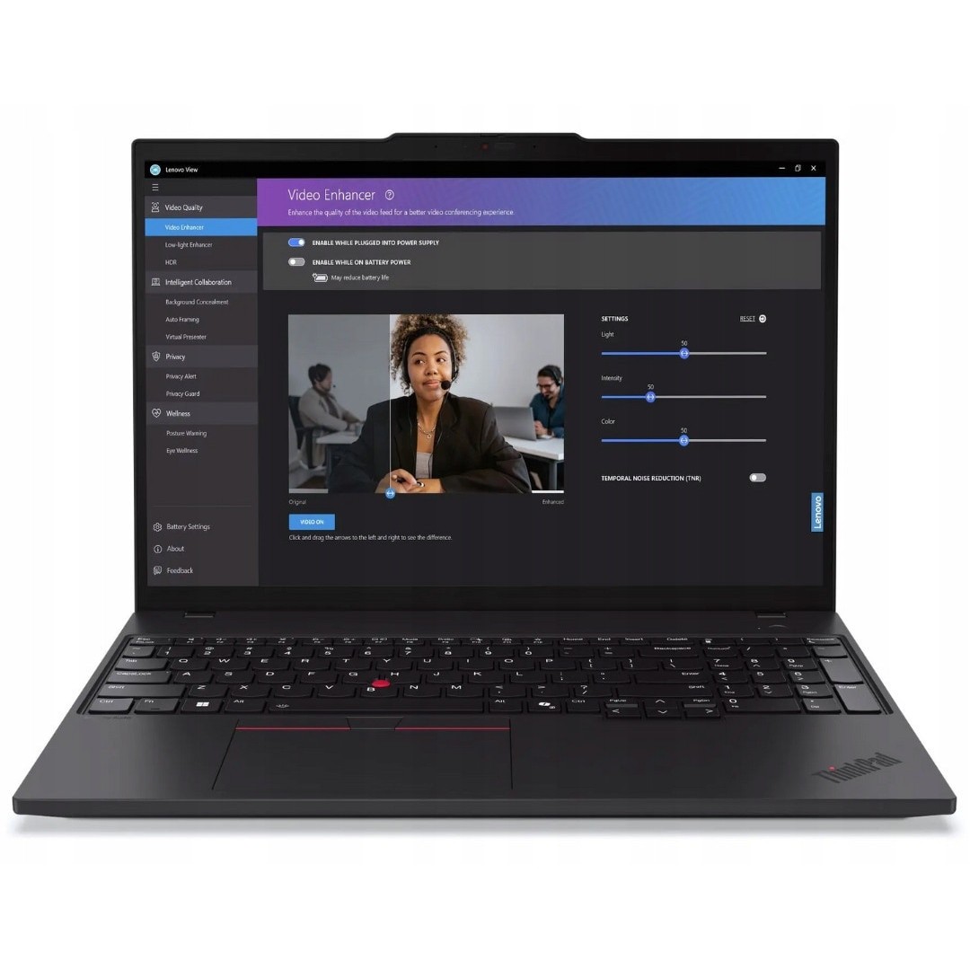 Pachet promo: Laptop Lenovo ThinkPad T16 G3, Intel Core Ultra 5 135U, 32GB 512GB SSD, 16" WUXGA 1920*1200 IPS, Intel Graphics, 5600 MHz, Windows 11 Home + Geanta laptop, Lenovo, 15.6'', Negru