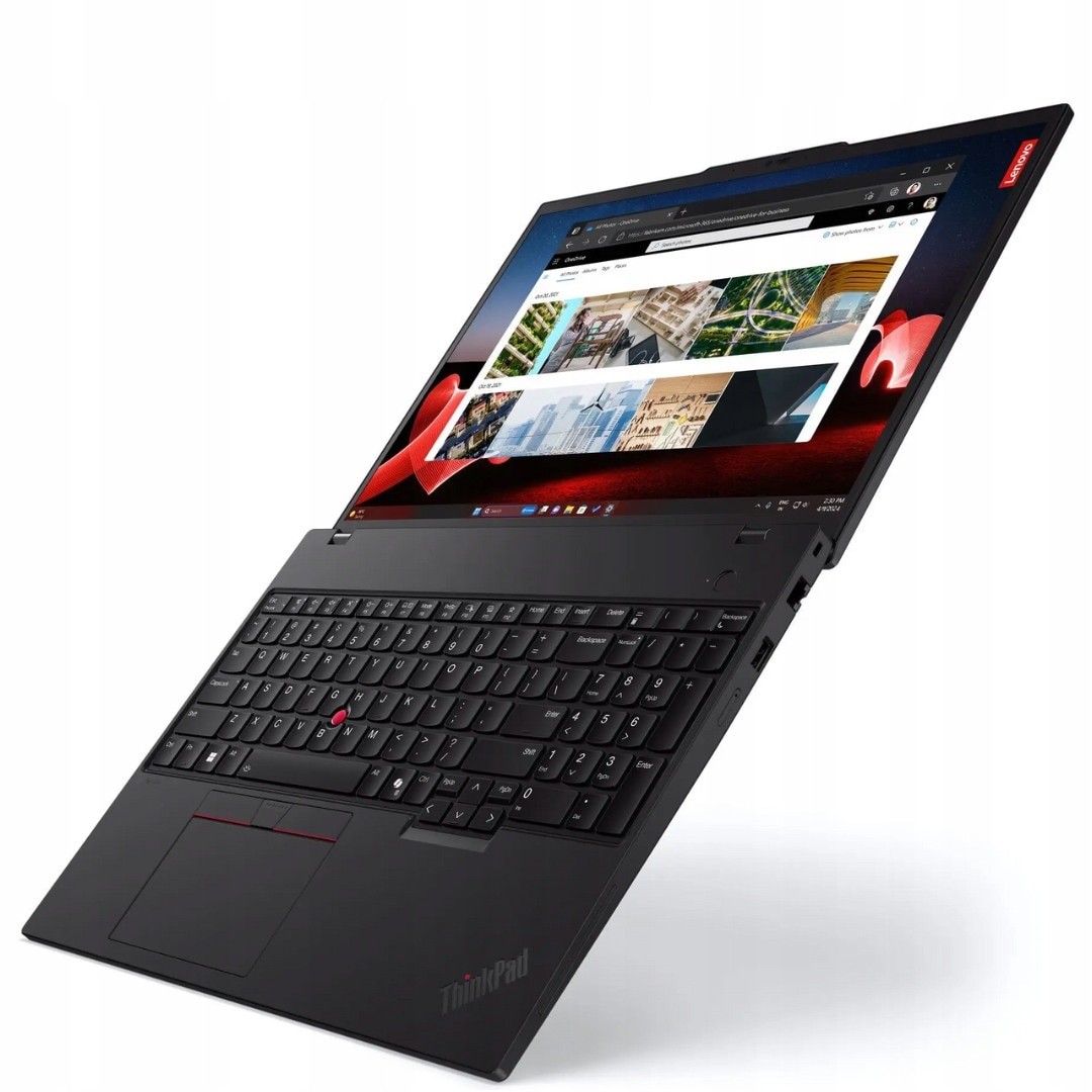 Pachet promo: Laptop Lenovo ThinkPad T16 G3, Intel Core Ultra 5 135U, 32GB 512GB SSD, 16" WUXGA 1920*1200 IPS, Intel Graphics, 5600 MHz, Windows 11 Home + Geanta laptop, Lenovo, 15.6'', Negru
