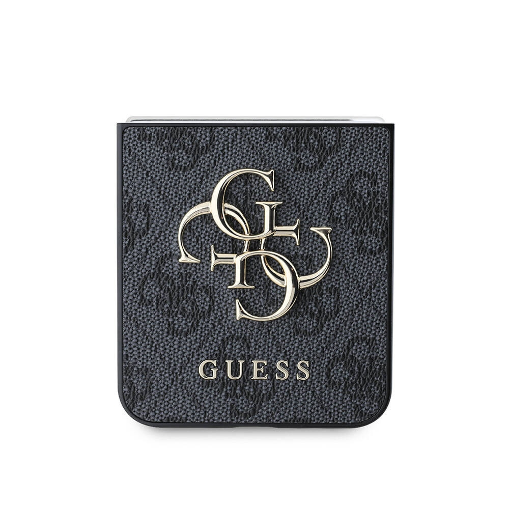 Carcasa Guess Leather 4G Metal Logo Case compatibila cu Samsung Galaxy Z Flip 6, Maro