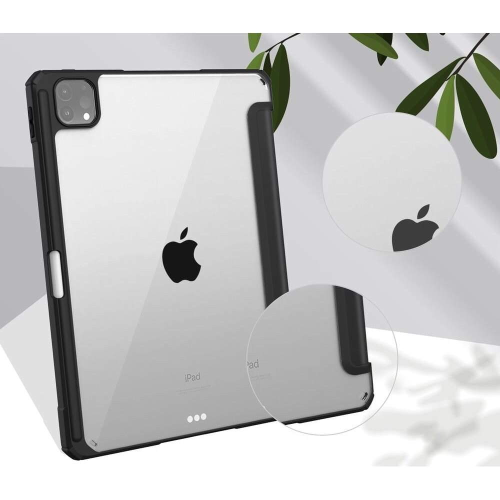Husa Bizon Case Tab Clear pentru iPad Pro 11, Negru, 24,62x17,65x29,26cm, cu functie Stand, loc pentru stylus