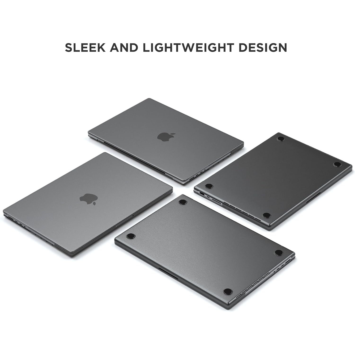 Carcasa Hard Shell pentru MacBook Pro 16 (M5/M4/M3/M2/M1 2026-2021) A3429/A3428/A3403/A3186/A2991/A2780/A2485, Husa protectie MacBook, Frost negru mat
