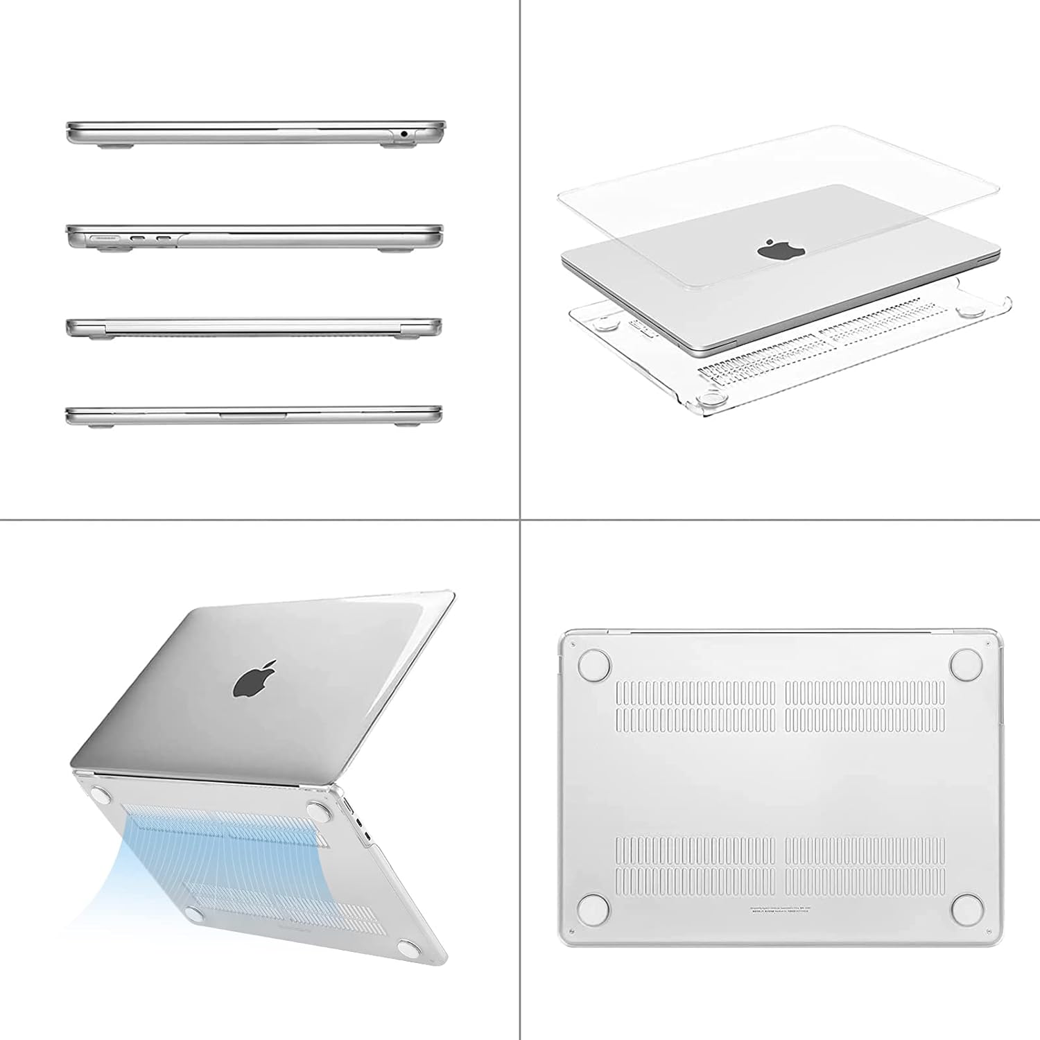 Carcasa Hard Shell pentru MacBook Air 15 (2026/2025/2024/2023) M5/M4/M3/M2 (A3448/A3241/A3114/A2941), Husa & Protectie MacBook, Transparent