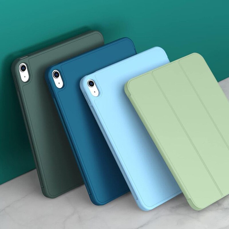 Husa tip Carte cu Suport Pix pentru Apple iPad Mini 6/7, Protectie completa, Pliabila, Verde menta