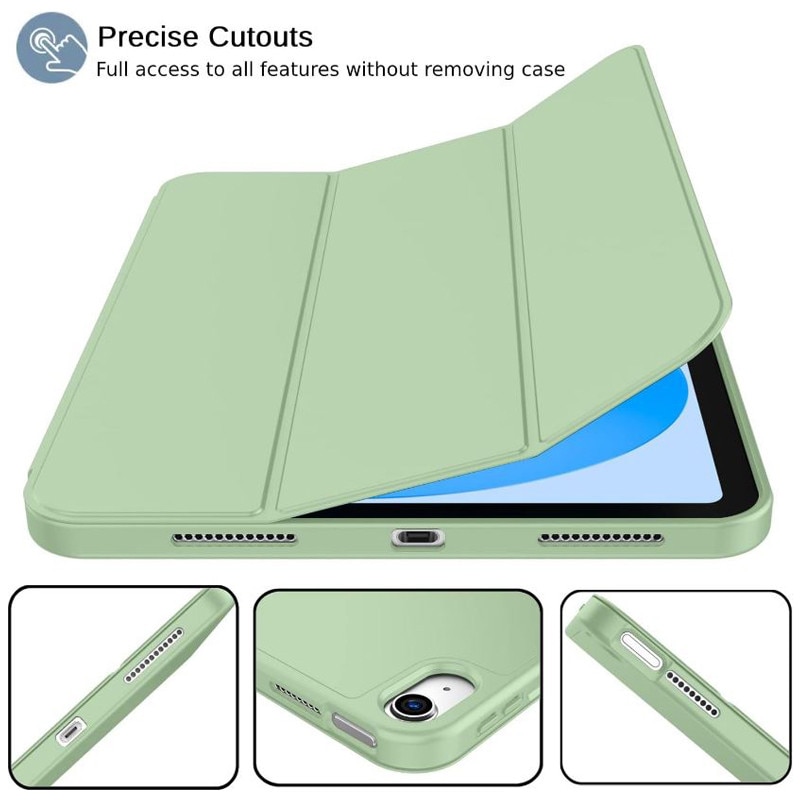 Husa tip Carte cu Suport Pix pentru Apple iPad Mini 6/7, Protectie completa, Pliabila, Verde menta