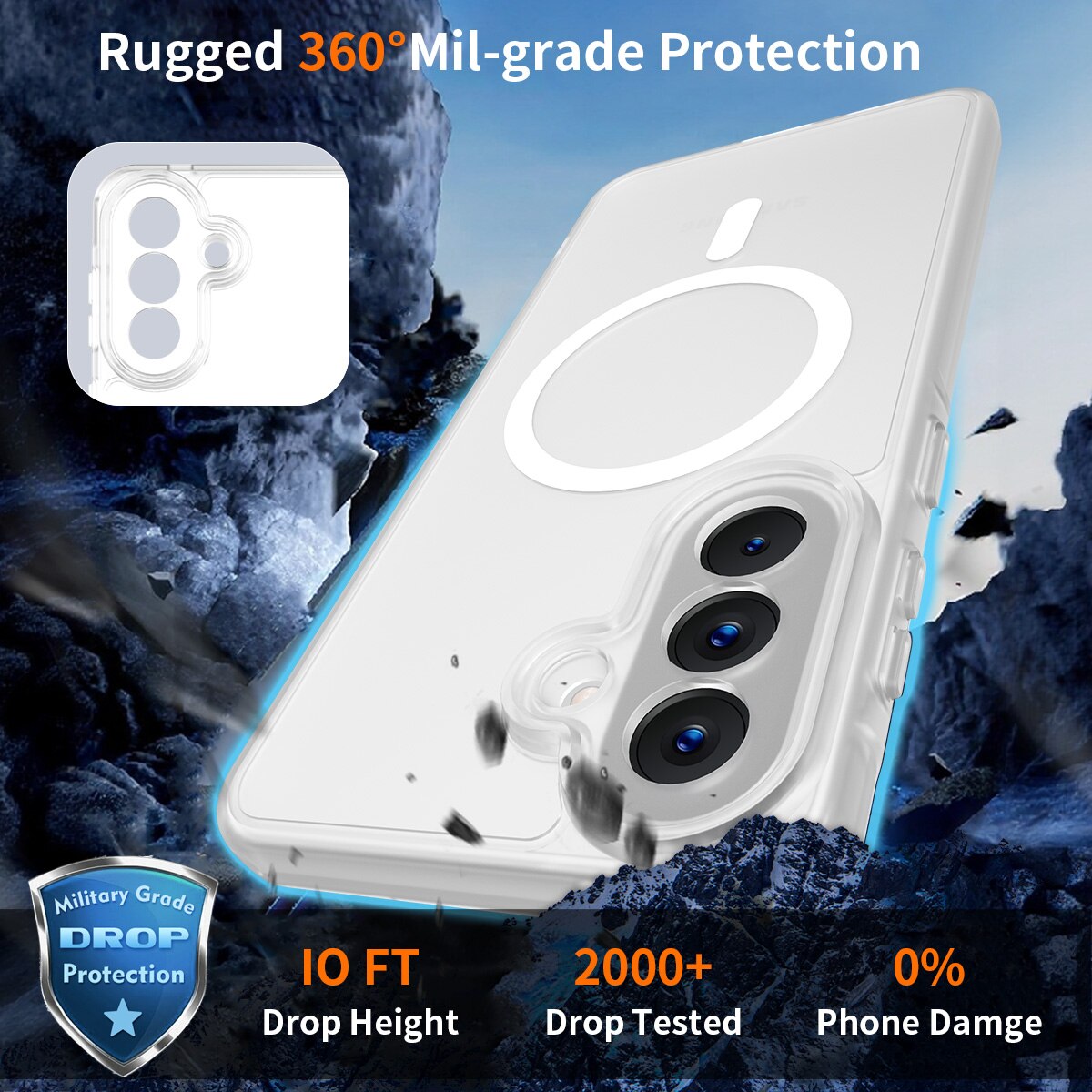 Husa de protecție pentru Samsung Galaxy A57, Omelivon, transparentă, anti-soc, 1mmx1.5mm