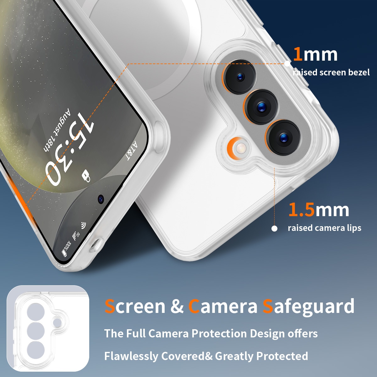 Husa de protecție pentru Samsung Galaxy A57, Omelivon, transparentă, anti-soc, 1mmx1.5mm