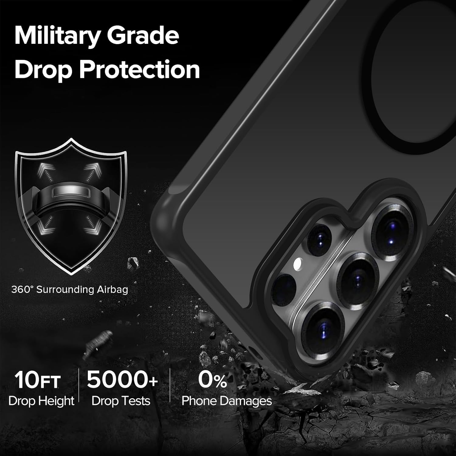 Husa pentru Samsung Galaxy S26 Ultra, Joyshell Frost Matte cu MagSafe, Protectie Completa, Negru