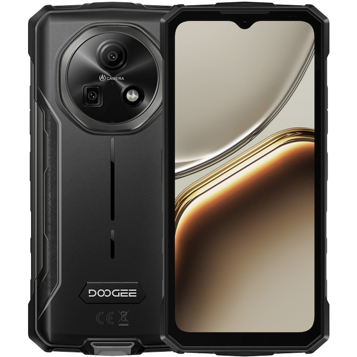 Telefon mobil Doogee Fire 5, 4G, Dual SIM, 6.6-inch IPS 90Hz, Octa-Core, 12GB RAM, 64GB, NFC, 13000mAh, Senzor Amprenta Lateral, IP68/IP69K, Android 15, Gray