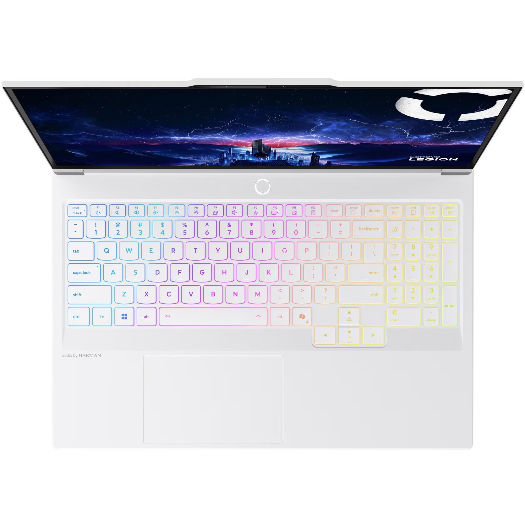 Laptop Gaming Lenovo Legion 7 16IAX10 cu procesor Intel Core™ Ultra 9 275HX pana la 5.4GHz, 16" WQXGA, OLED, 240Hz, 32GB DDR5 RAM, 1TB SSD, NVIDIA® GeForce RTX™ 5070 8GB GDDR7, No OS, Glacier White, 3y on-site Premium Care