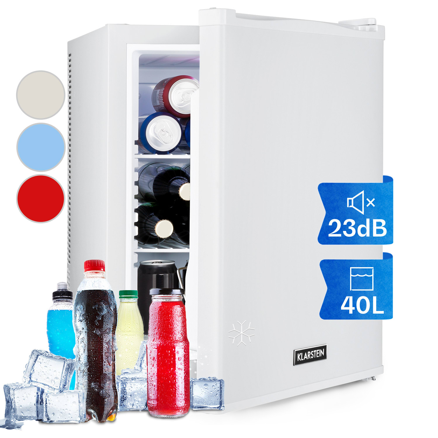 Mini Bar Klarstein Happy Hour 40L, 5-15C, Silentios, Alb, 40x53,5x48cm