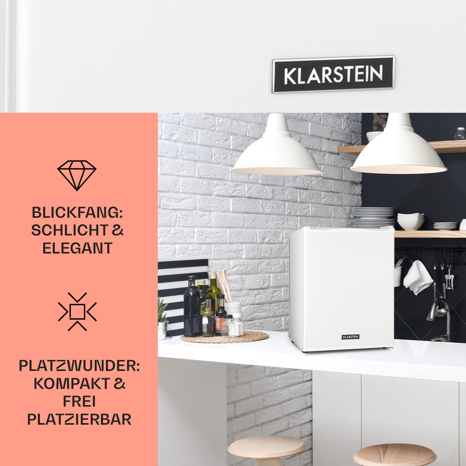 Mini Bar Klarstein Happy Hour 40L, 5-15C, Silentios, Alb, 40x53,5x48cm